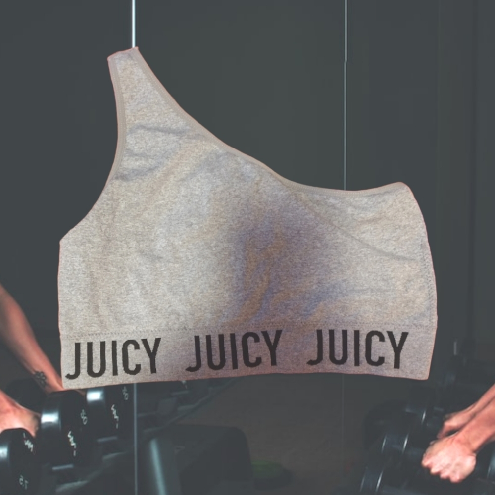 Juicy Couture Gray One Strap Sports Bra